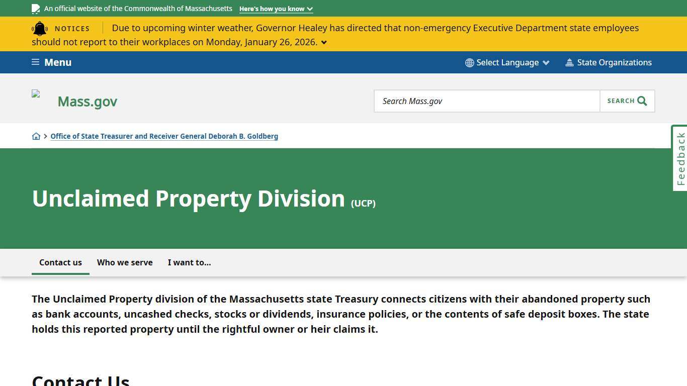 Unclaimed Property Division Mass.gov